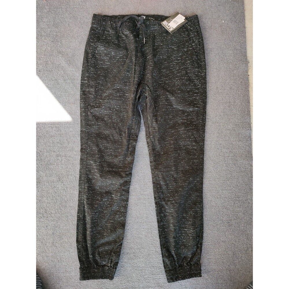 BKLYN Athletics Mens Size Large Stretch Waist Jogger Pants Heather Black 34x31